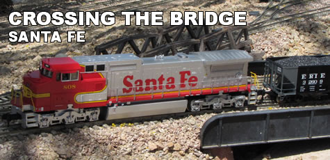 Santa Fe diesel crossing bridge